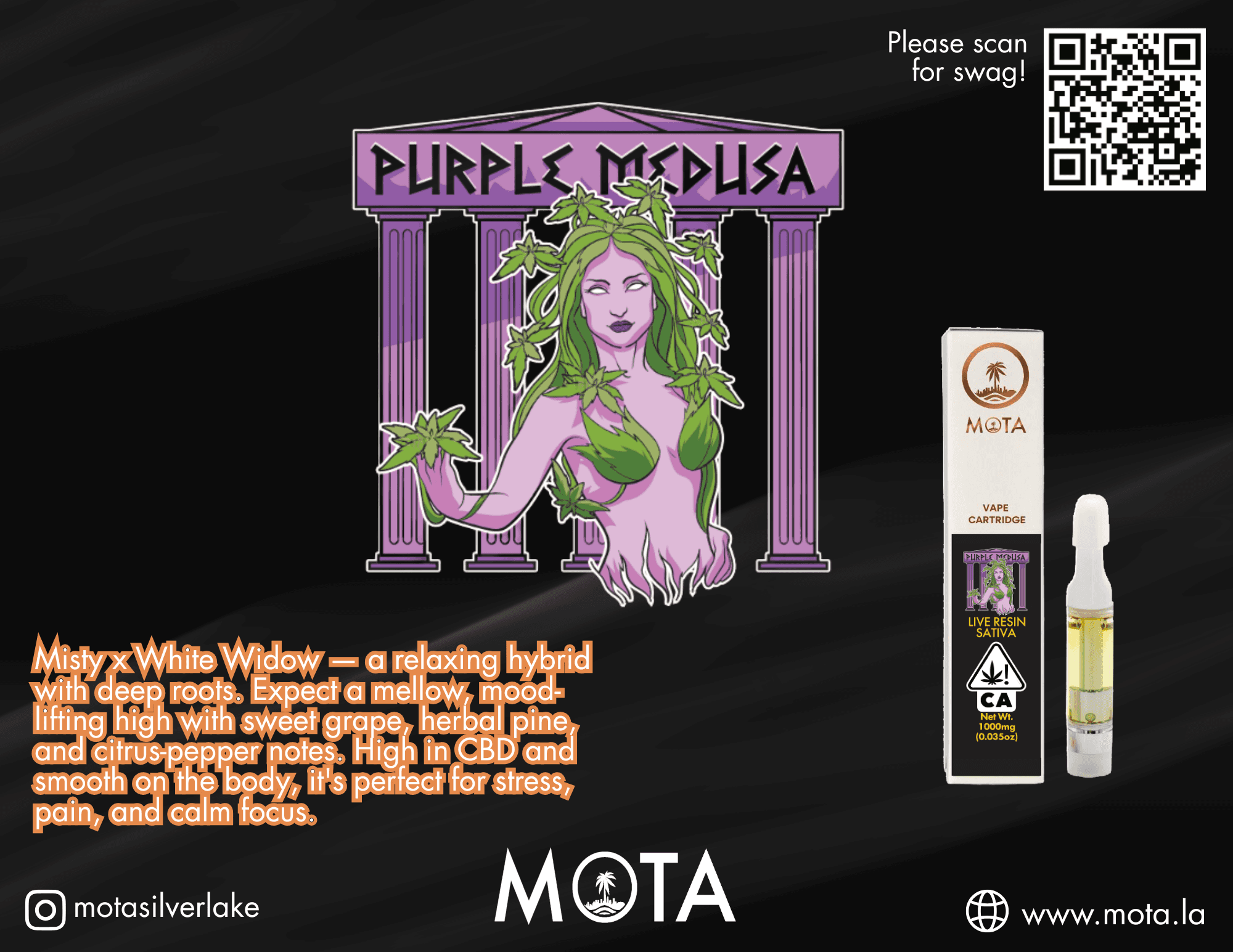 Mota LR Cart 1g Purple Medusa